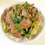 味付き牛肉で　野菜炒め丼